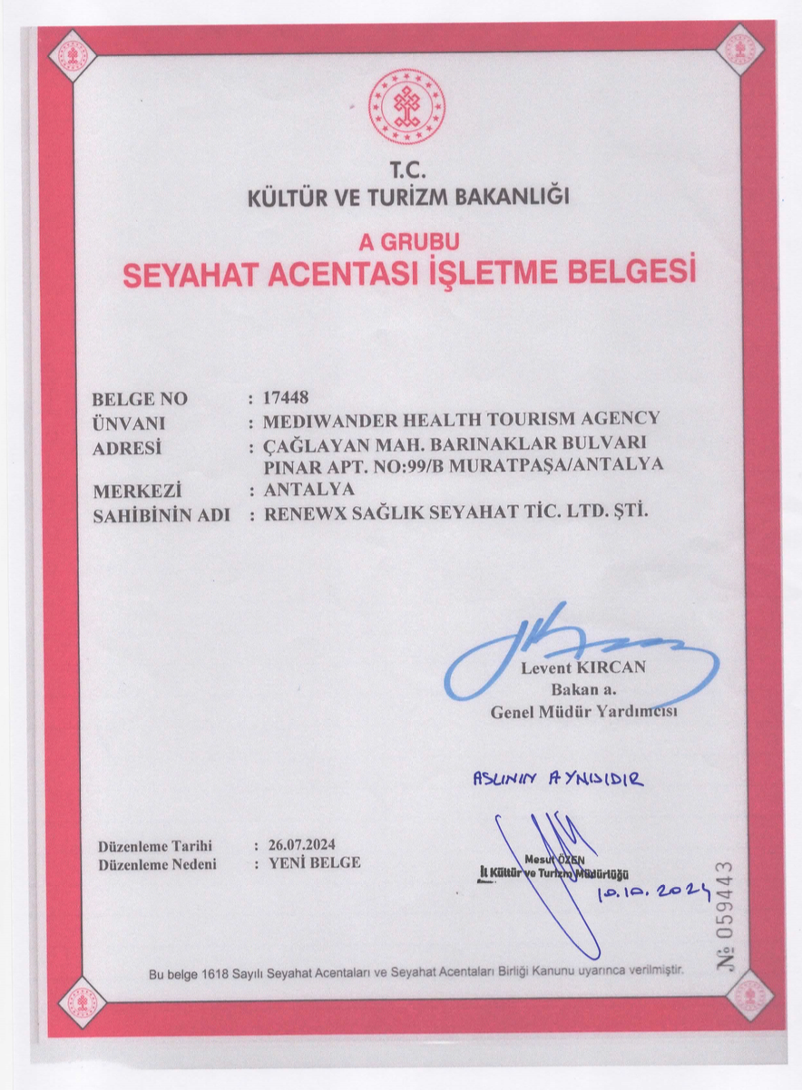 Sağlık Turizmi Yetki Belgesi